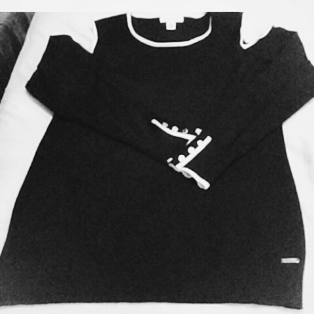 BRAND NEW CALVIN KLEIN COLD SHOULDER BLACK SWEATER
